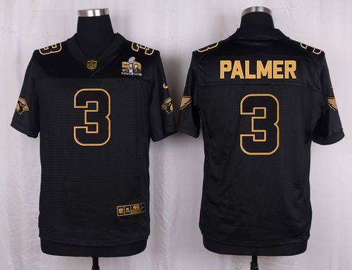 Nike Cardinals #3 Carson Palmer Pro Line Black Gold Collection Men's Stitched NFL Elite Jersey