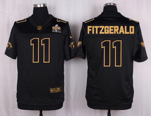 Nike Cardinals #11 Larry Fitzgerald Pro Line Black Gold Collection Men's Stitched NFL Elite Jersey