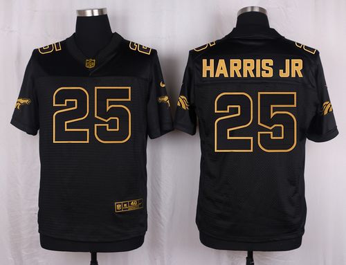 Nike Broncos #25 Chris Harris Jr Black Men's Stitched NFL Elite Pro Line Gold Collection Jersey
