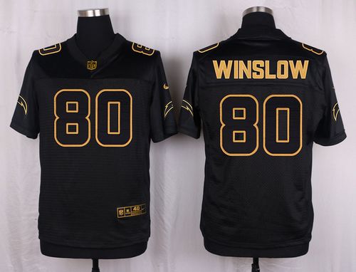 Nike Chargers #80 Kellen Winslow Black Men's Stitched NFL Elite Pro Line Gold Collection Jersey