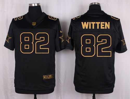 Nike Cowboys #82 Jason Witten Black Men's Stitched NFL Elite Pro Line Gold Collection Jersey