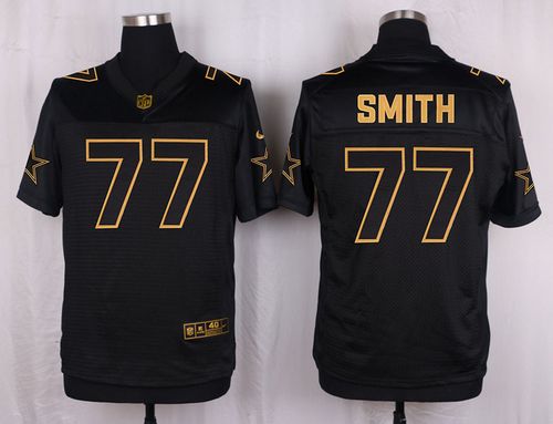Nike Cowboys #77 Tyron Smith Black Men's Stitched NFL Elite Pro Line Gold Collection Jersey