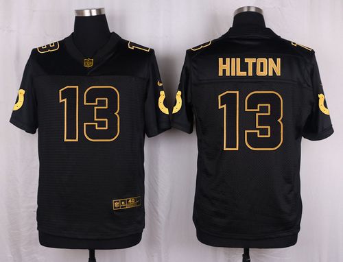 Nike Colts #13 T.Y. Hilton Black Men's Stitched NFL Elite Pro Line Gold Collection Jersey