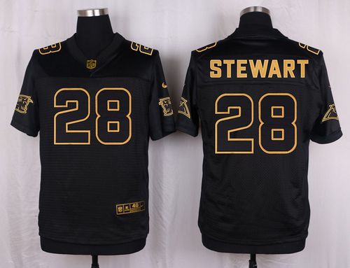 Nike Panthers #28 Jonathan Stewart Black Men's Stitched NFL Elite Pro Line Gold Collection Jersey