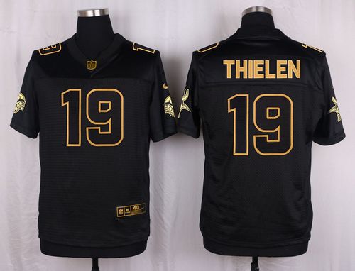 Nike Vikings #19 Adam Thielen Black Men's Stitched NFL Elite Pro Line Gold Collection Jersey