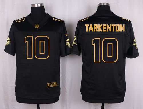 Nike Vikings #10 Fran Tarkenton Black Men's Stitched NFL Elite Pro Line Gold Collection Jersey