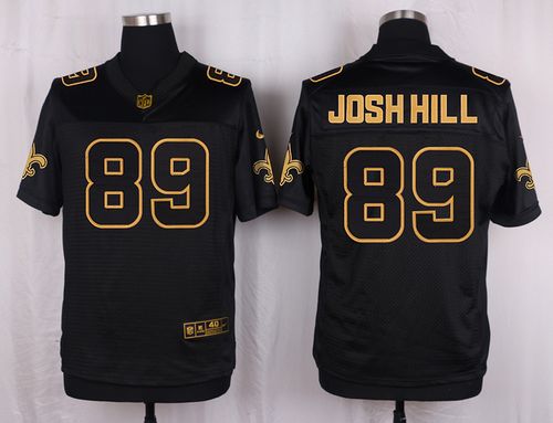 Nike Saints #89 Josh Hill Black Men's Stitched NFL Elite Pro Line Gold Collection Jersey