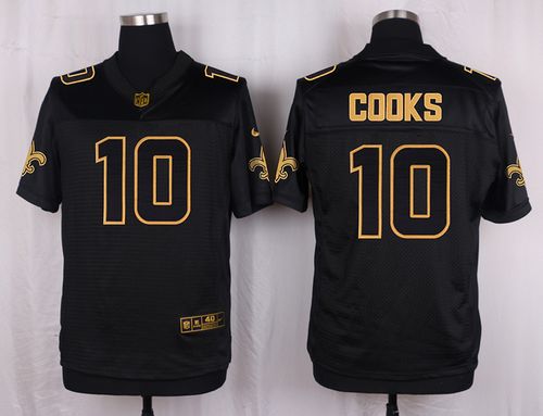 Nike Saints #10 Brandin Cooks Black Men's Stitched NFL Elite Pro Line Gold Collection Jersey