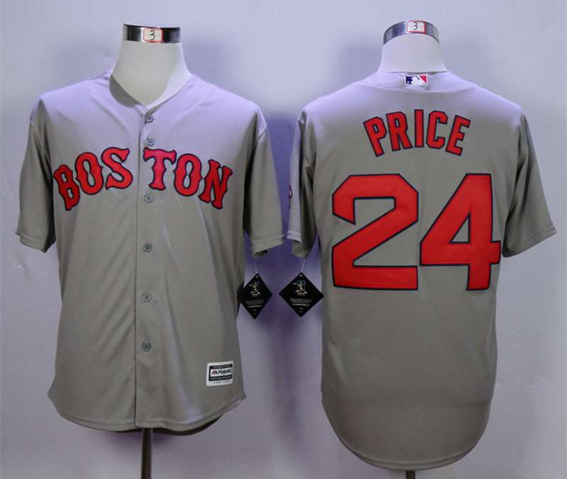 Men's Boston Red Sox #24 David Price Grey New Cool Base Jersey