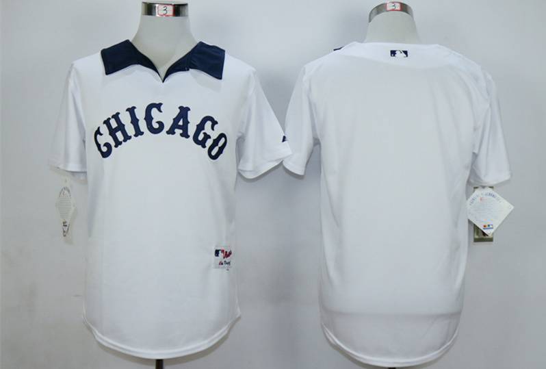 Men's Chicago White Sox Blank White 1976 Turn Back The Clock Jersey