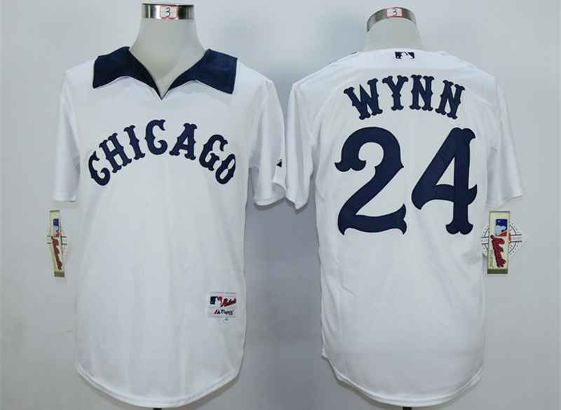 Men's Chicago White Sox #24 Early Wynn White 1976 Turn Back The Clock Jersey