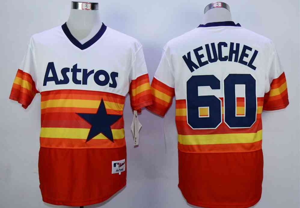 Men's Houston Astros #60 Dallas Keuchel Orange Cool Base Cooperstown Collection Jersey
