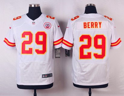 Men's Kansas City Chiefs #29 Eric Berry White Road NFL Nike Elite Jersey