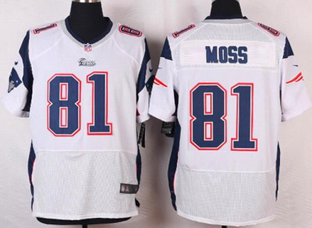 Men's New England Patriots #81 Randy Moss White Retired Player NFL Nike Elite Jersey