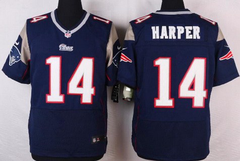 Men's New England Patriots #14 Chris Harper Navy Blue Team Color NFL Nike Elite Jersey