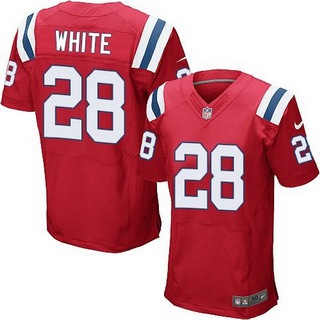 Men's New England Patriots #28 James White Red Alternate NFL Nike Elite Jersey