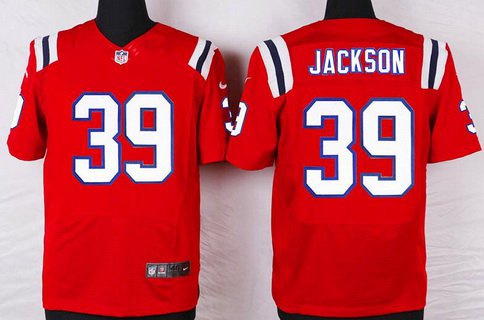 Men's New England Patriots #39 Steven Jackson Red Alternate NFL Nike Elite Jersey