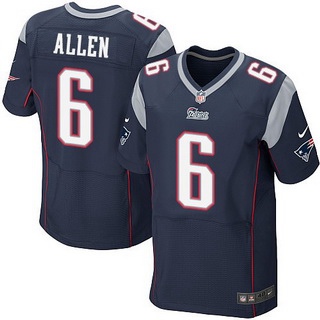 Men's New England Patriots #6 Ryan Allen Navy Blue Team Color NFL Nike Elite Jersey