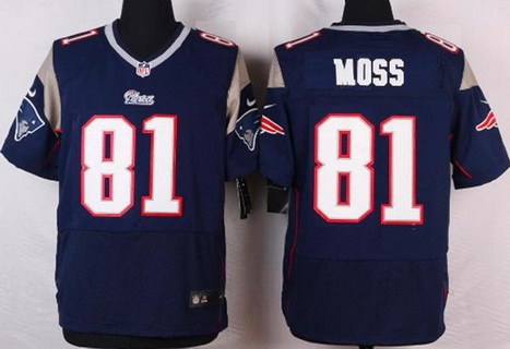 Men's New England Patriots #81 Randy Moss Navy Blue Retired Player NFL Nike Elite Jersey