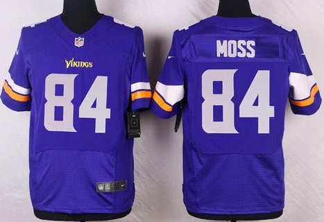 Men's Minnesota Vikings #84 Randy Moss Purple Team Color NFL Nike Elite Jersey