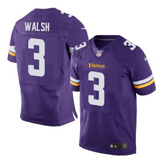 Men's Minnesota Vikings #3 Blair Walsh Purple Team Color NFL Nike Elite Jersey
