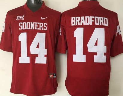 Men's Oklahoma Sooners #14 Sam Bradford Red College Football Nike Jersey
