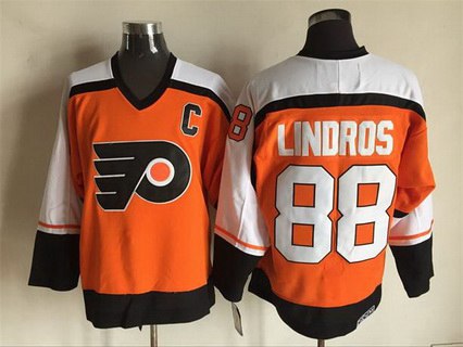 Men's Philadelphia Flyers #88 Eric Lindros 1997-98 Orange CCM Vintage Throwback Jersey