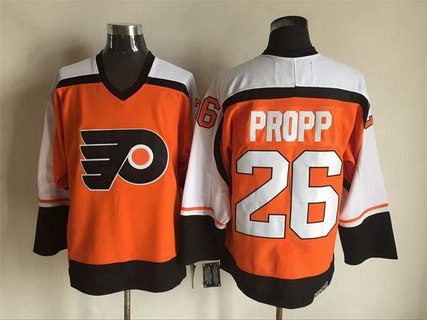 Men's Philadelphia Flyers #26 Brian Propp 1997-98 Orange CCM Vintage Throwback Jersey