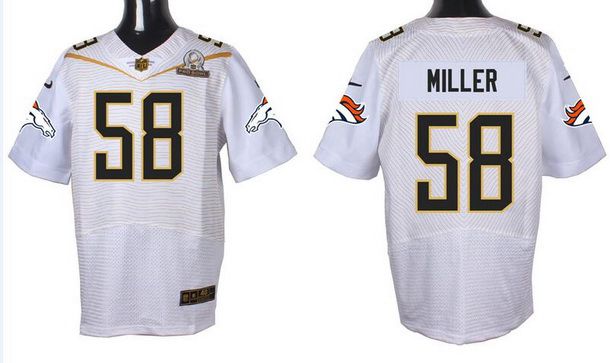 Men's Denver Broncos #58 Von Miller White 2016 Pro Bowl Nike Elite Jersey