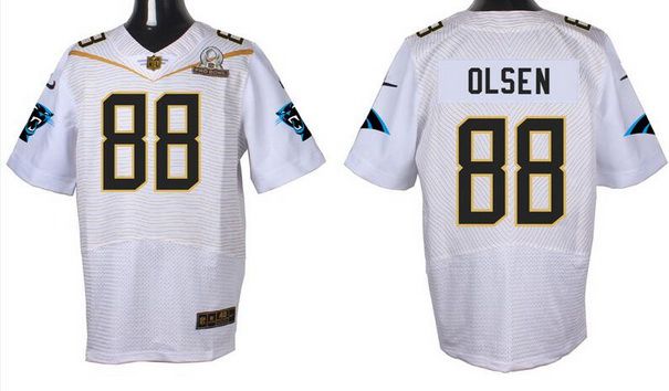 Men's Carolina Panthers #88 Greg Olsen White 2016 Pro Bowl Nike Elite Jersey
