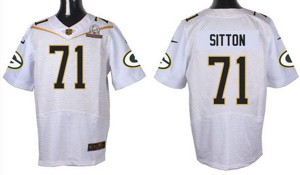 Men's Green Bay Packers #71 Josh Sitton White 2016 Pro Bowl Nike Elite Jersey
