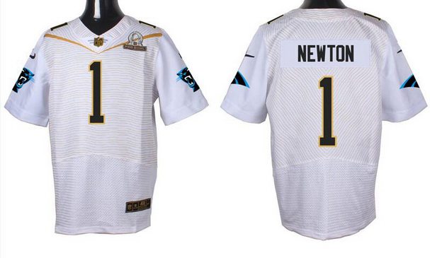 Men's Carolina Panthers #1 Cam Newton White 2016 Pro Bowl Nike Elite Jersey
