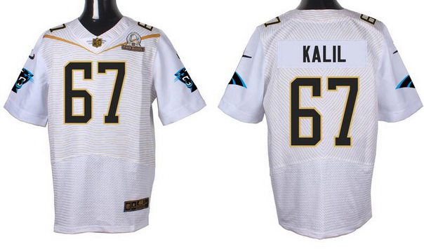 Men's Carolina Panthers #67 Ryan Kalil White 2016 Pro Bowl Nike Elite Jersey