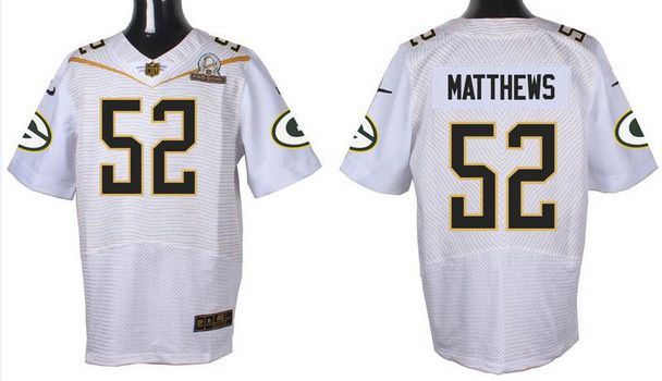 Men's Green Bay Packers #52 Clay Matthews White 2016 Pro Bowl Nike Elite Jersey