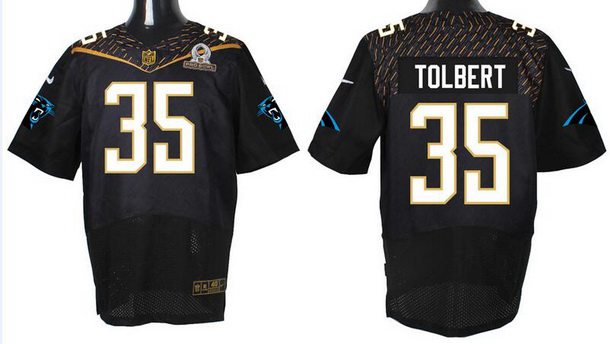 Men's Carolina Panthers #35 Mike Tolbert Black 2016 Pro Bowl Nike Elite Jersey