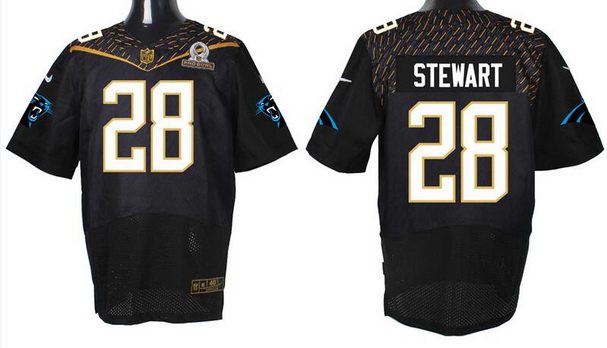 Men's Carolina Panthers #28 Jonathan Stewart Black 2016 Pro Bowl Nike Elite Jersey