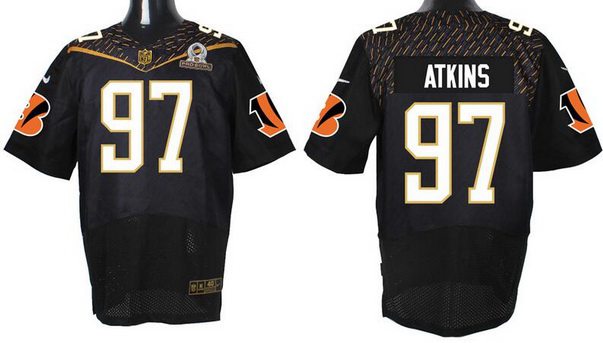 Men's Cincinnati Bengals #97 Geno Atkins Black 2016 Pro Bowl Nike Elite Jersey