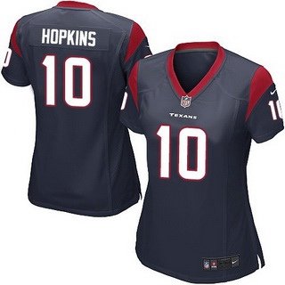 Women's Houston Texans #10 DeAndre Hopkins Navy Blue Team Color NFL Nike Game Jersey