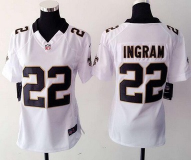 Women's New Orleans Saints #22 Mark Ingram White Road NFL Nike Game Jersey