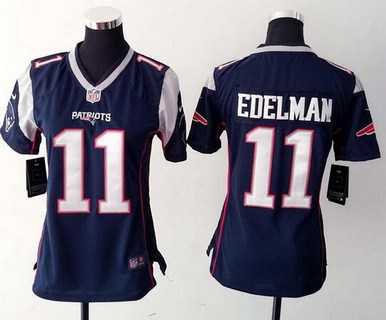 Women's New England Patriots #11 Julian Edelman Navy Blue Team Color 2015 NFL Nike Game Jersey