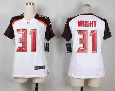 Women's Tampa Bay Buccaneers #31 Major Wright White Road NFL Nike Game Jersey