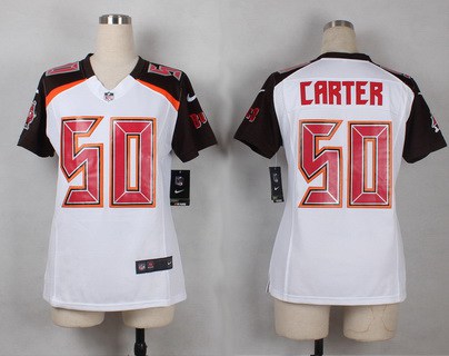 Women's Tampa Bay Buccaneers #50 Bruce Carter White Road NFL Nike Game Jersey