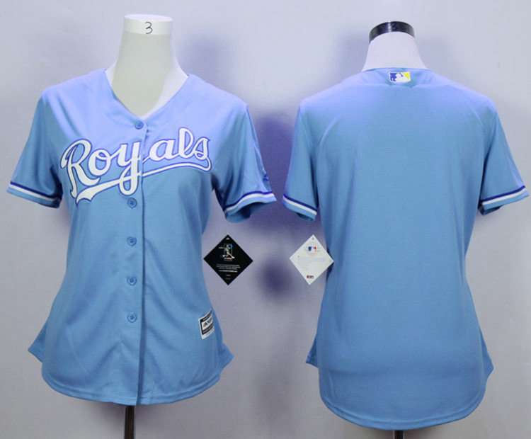 Kansas City Royals Blank Light Blue Women New Cool Base Jersey