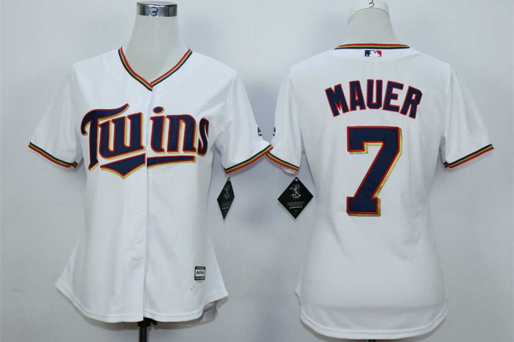 Minnesota Twins #7 Joe Mauer White Women New Cool Base Jersey