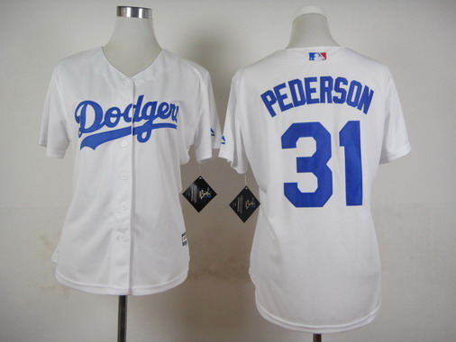 Women's Los Angeles Dodgers #31 Joc Pederson White 2015 MLB Cool Base Jersey