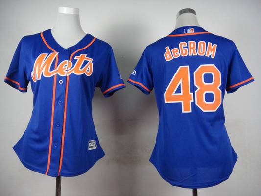 Women's New York Mets #48 Jacob DeGrom Blue Jersey