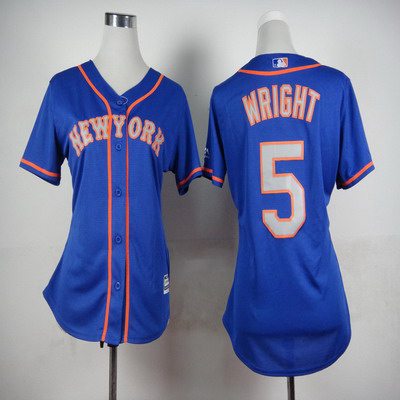 Women's New York Mets #5 David Wright Blue With Gray Jersey