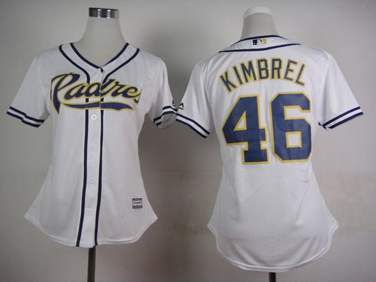 Women's San Diego Padres #46 Craig Kimbrel Home White 2015 MLB Cool Base Jersey