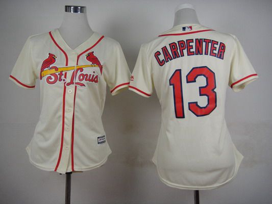 Women's St. Louis Cardinals #13 Matt Carpenter Alternate Cream 2015 MLB Cool Base Jersey