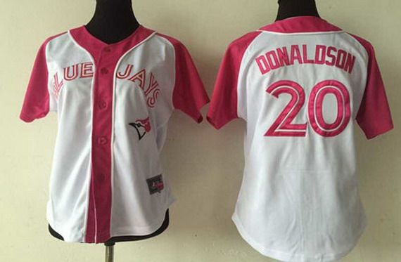 Women's Toronto Blue Jays #20 Josh Donaldson White Fashion Athletic baseball Jersey